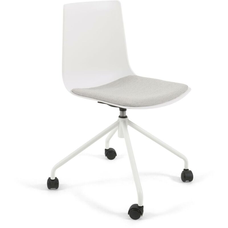 

Silla de escritorio Ralfi blanco con asiento gris claro - Kave Home