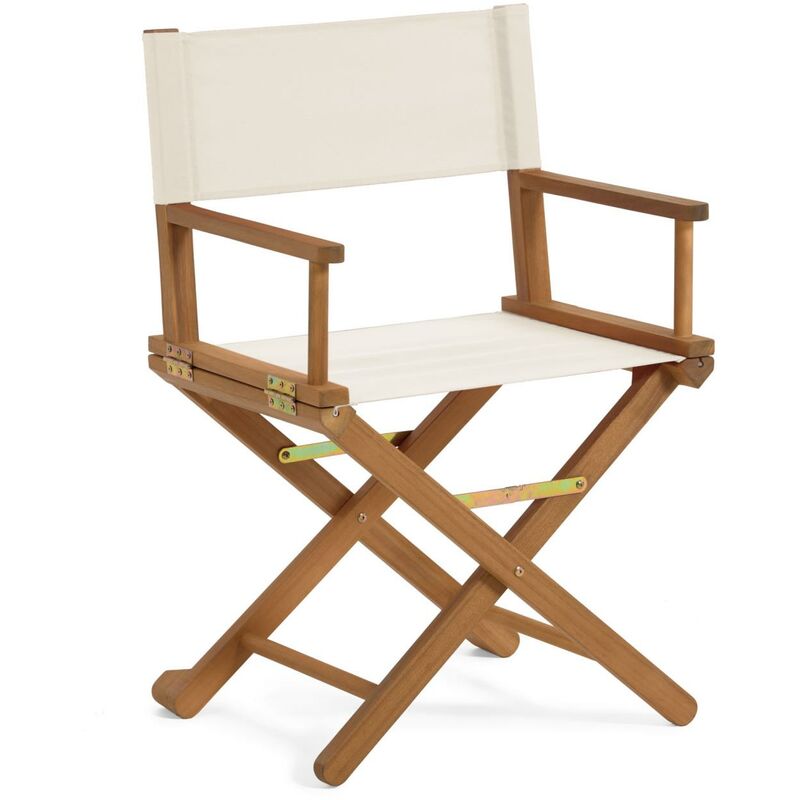 

Silla plegable de exterior Dalisa beige y madera maciza acacia FSC 100% - Kave Home