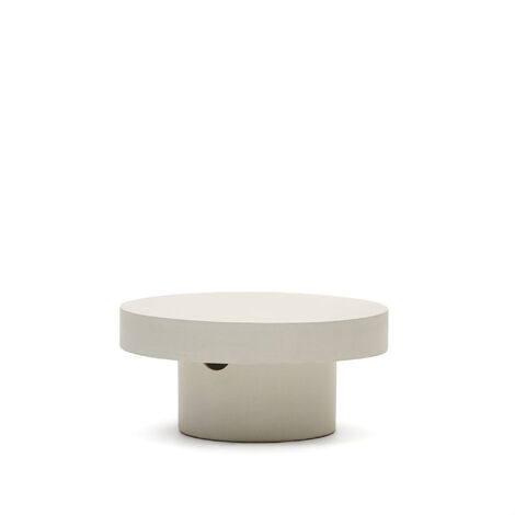 Aiguablava round coffee table in white cement, Ø