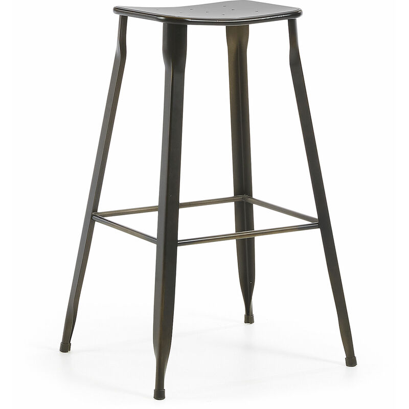 

Kave Home - Taburete alto de bar Gluke grafito 78 cm de acero para interior y exterior