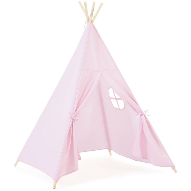 

Tipi Darlyn 100% algodón rosa y patas de madera maciza de pino - Kave Home