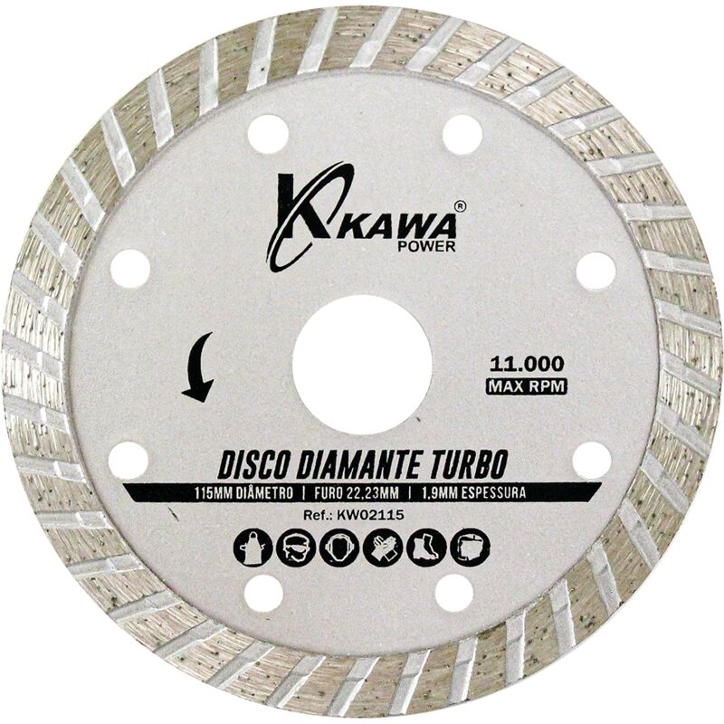 Disco de corte de diamante turbo ø 115 mm - Kawapower
