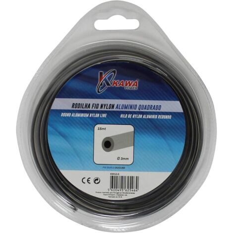 Kawapower Hilo de nylon redondo con aluminio 3 mm 15 m