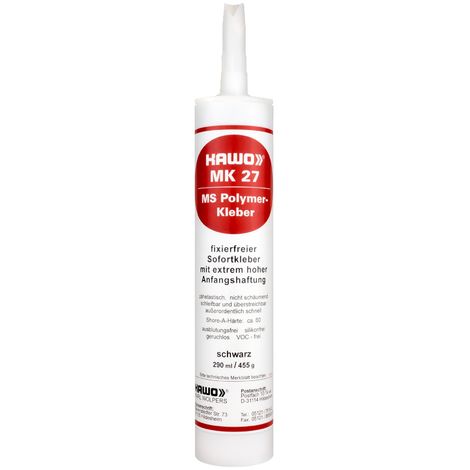 KAWO MS POLYMÈRE COLLE, COLLE DE FIXATIONS POUR DIFFICILE, ? LOT DE 6, NOIR, 227770606 KARL WOLPERS