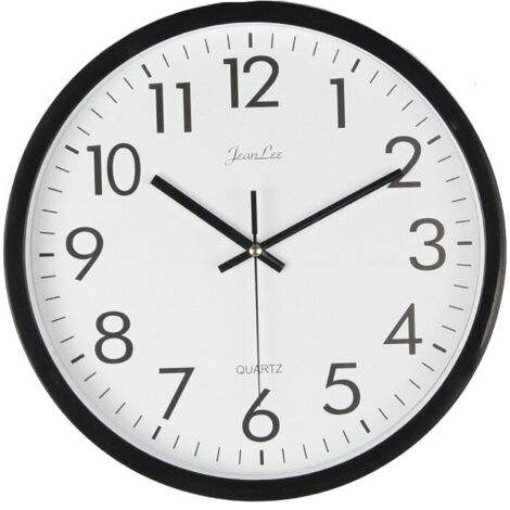 Kaypsre Leise Wanduhren, Quarz, Runde Form, 25 cm, Schwarz/Weiß