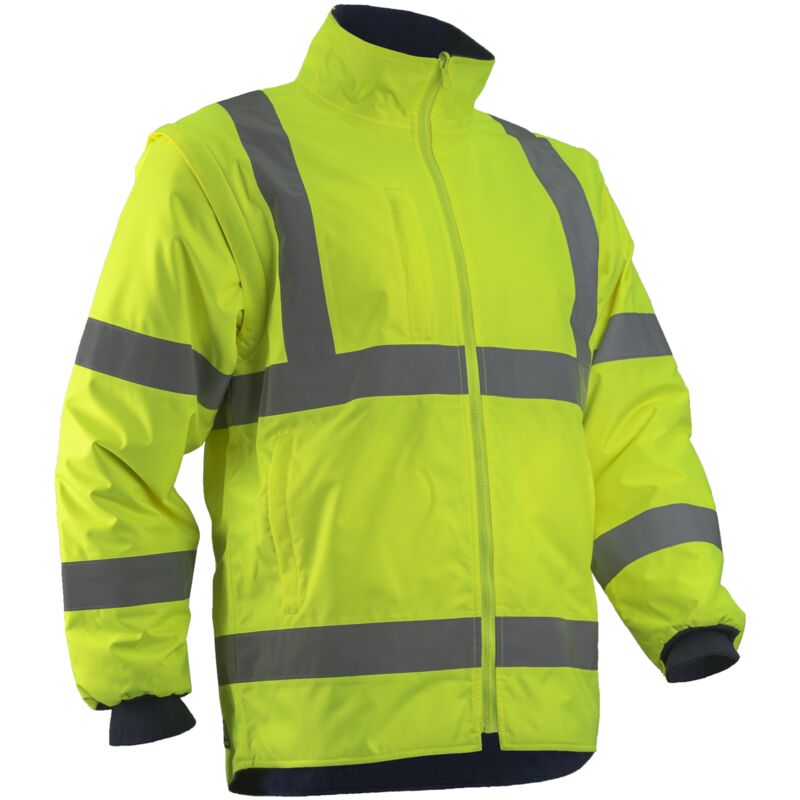 Veste de travail 2 en 1 haute visibilité kazan - Jaune FLuo l - 48/50