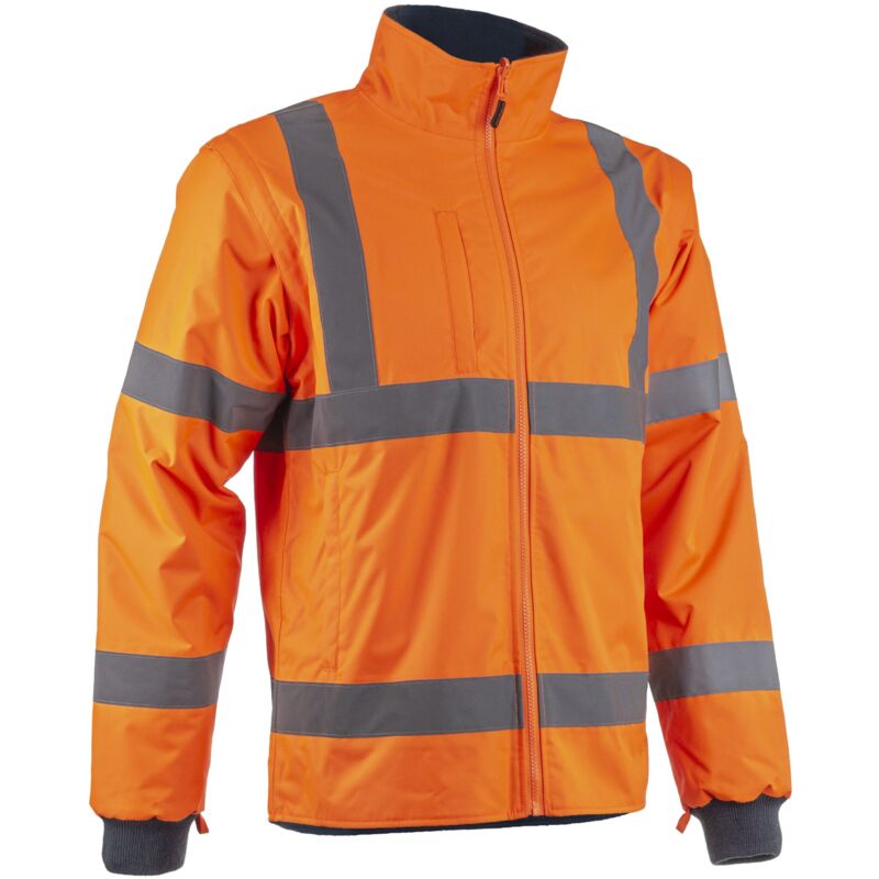 Coverguard - Veste de travail polaire 2 en 1 haute visibilité kazan - Oange HV/Marine l - 48/50