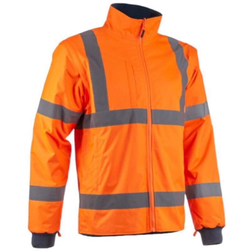 Veste de travail polaire 2 en 1 haute visibilité kazan - Oange HV/Marine xl - 52/54