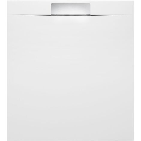 KAZUKO Plateau de douche en marbre, 100x90 cm, blanc
