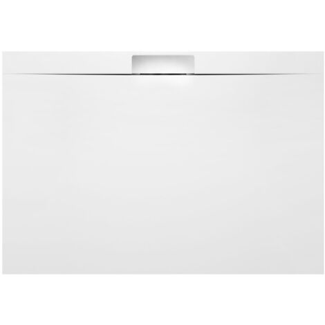 KAZUKO Plateau de douche en marbre, 130x90 cm, blanc