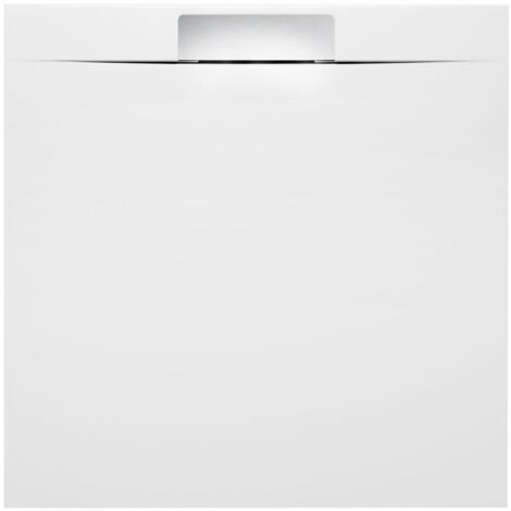 KAZUKO Plateau de douche en marbre, 90x90 cm, blanc