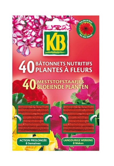 KB - Bâtonnet nutritif - plante à fleurs - lot de 40