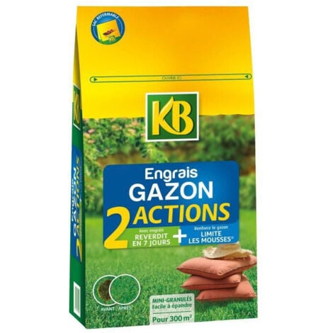 KB Engrais gazon limite mousses - 300 m²