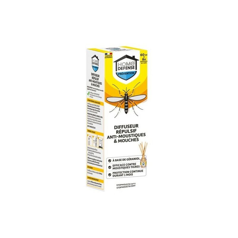 Diffuseur répulsif anti-moustiques/mouches 60 ml - Kb Home Defense