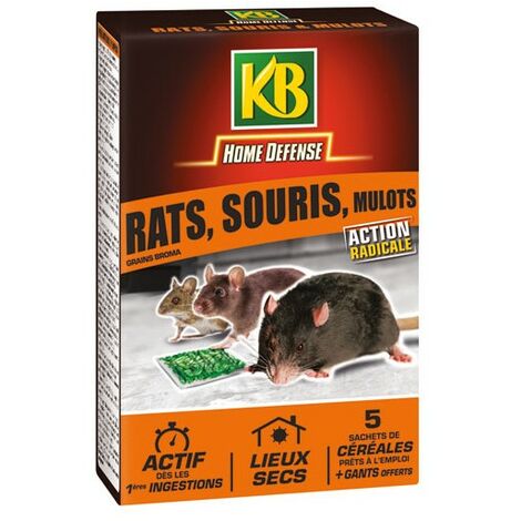 Raticide et souricide Fury, 7 sachets de 20g avec boite appât