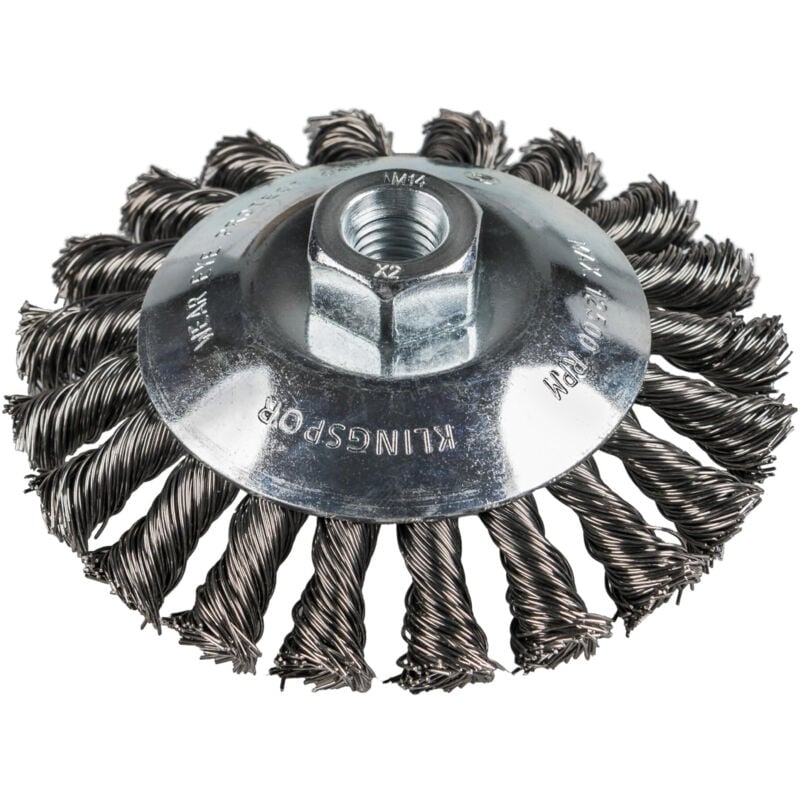 1 brosse conique Klingspor t - 100 mm - filetage M14 - en acier 358327
