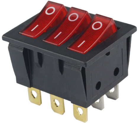 KCD3 INTERRUTTORE TRIPLO 16A/250V ROSSO
