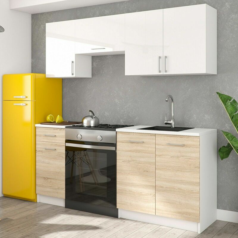 Küchen Unterschrank Max 50 cm Eiche Sonoma Front weiß Anstellprogramm 