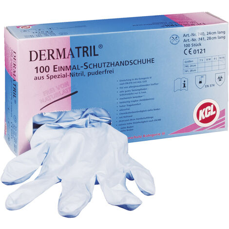 KCL Dermatril 740-7 100 St. Nitril Einweghandschuh Größe (Handschuhe): 7, S EN 374