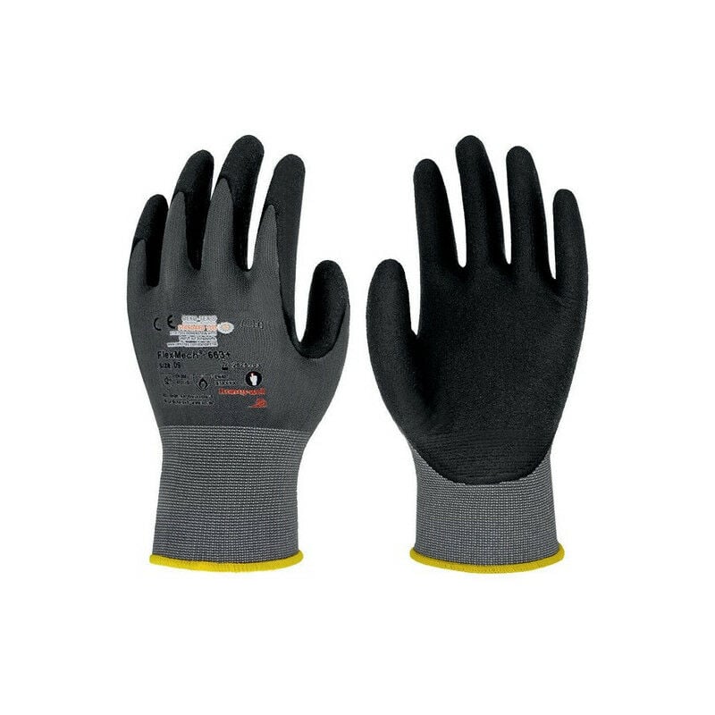FlexMech Gloves 663+ Dimensioni 8 Grigio nero