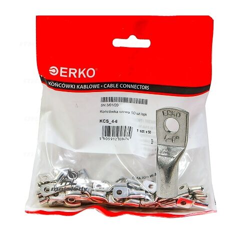 KCS CU Terminale ad occhiello tubolare 6mm M4 50pz ERKO