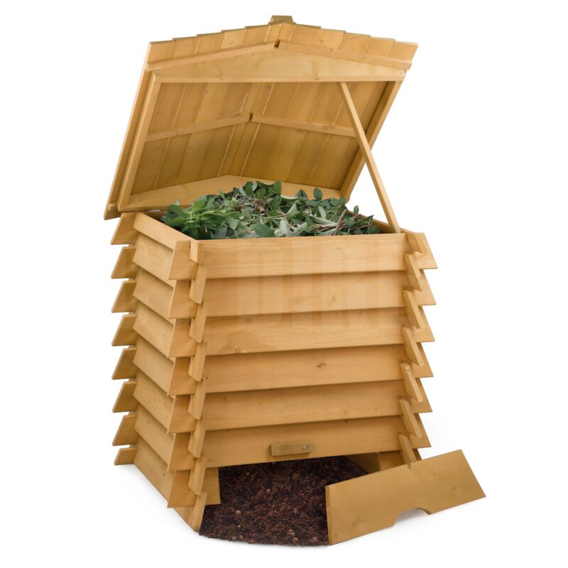 300L Large Wooden Beehive Garden Compost Bin Composter - KCT