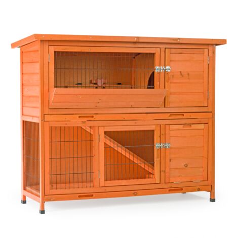 KCT 4Ft Milan Double Rabbit Hutch With Enclosed Run