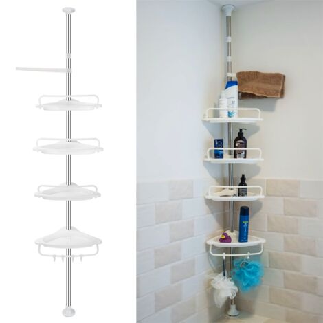 Suction Cup Shower Caddy Corner Plastic Clear Storage Corner Shelf Dish  Tray