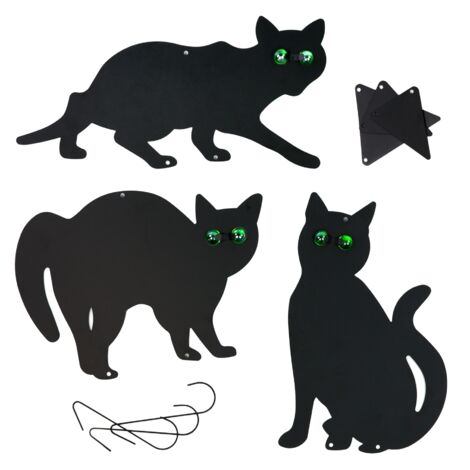 KCT Black Metal Cat Scarer Pest Deterrant - 3 Pack - Black