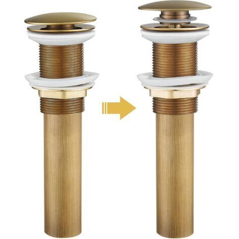 Kcvv – Pop-up basin waste without overflow – Anti-clogging filter – Watertight system with seals – Easy, tool-free installation