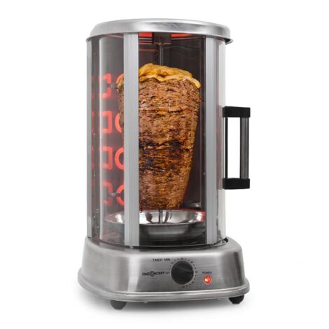 Kebap Master Pro Vertikalgrill 1500W Edelstahl inkl. Spieß Set