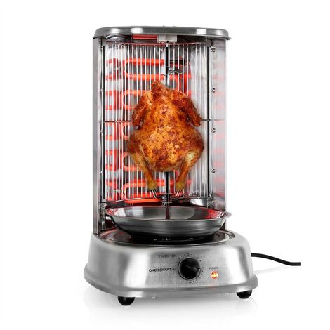 Kebap Master Vertikalgrill 1800W Edelstahl inkl. Spieß Set