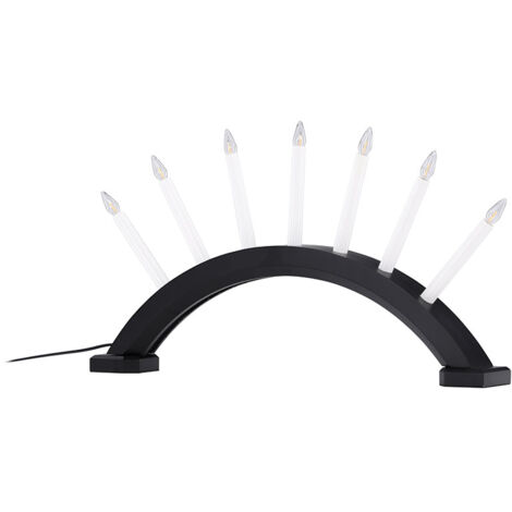 Kebnekaise Adventsleuchter elektrisch 7 Lichter schwarz.