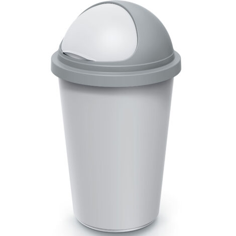 KEDEN® Kitchen Utility Bin  50L Capacity  Lockable Sliding Lid  100% Recycled Plastic  Rubbish Bin, Dustbin, Recycling Bin  Ideal for Home & Office Use  Bin Bag Holder  Silber Grau (de)