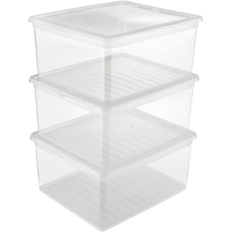 Keeeper Boîte de rangement moderne transparente 18L