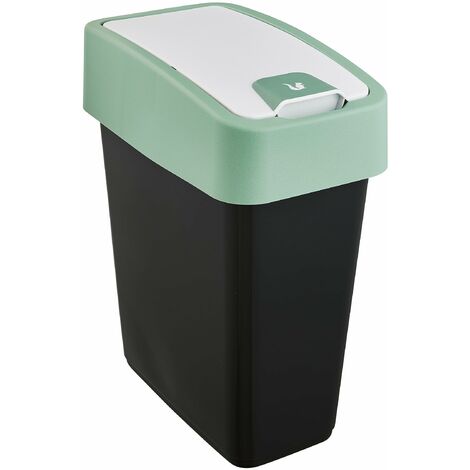 keeeper Cestino Premium con Coperchio Ribaltabile, Soft Touch, 10 l, Magne, Plastic, Nordic Green
