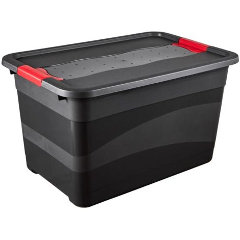 keeeper Contenitore da Trasporto con Coperchio e Chiusura a Scatto, Stabilità Extra, 59,5 x 39,5 x 34 cm, 52 L, Eckhart, Grigio Grafite