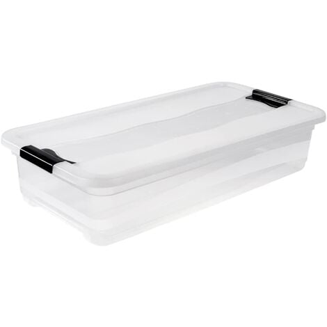 keeeper Cubo de almacenaje con Tapa, Plástico, Transparente, 33 l