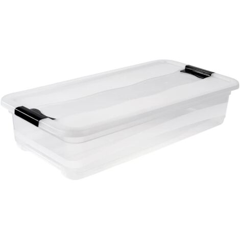 keeeper Cubo de almacenaje con Tapa, Plástico, Transparente, 33 l