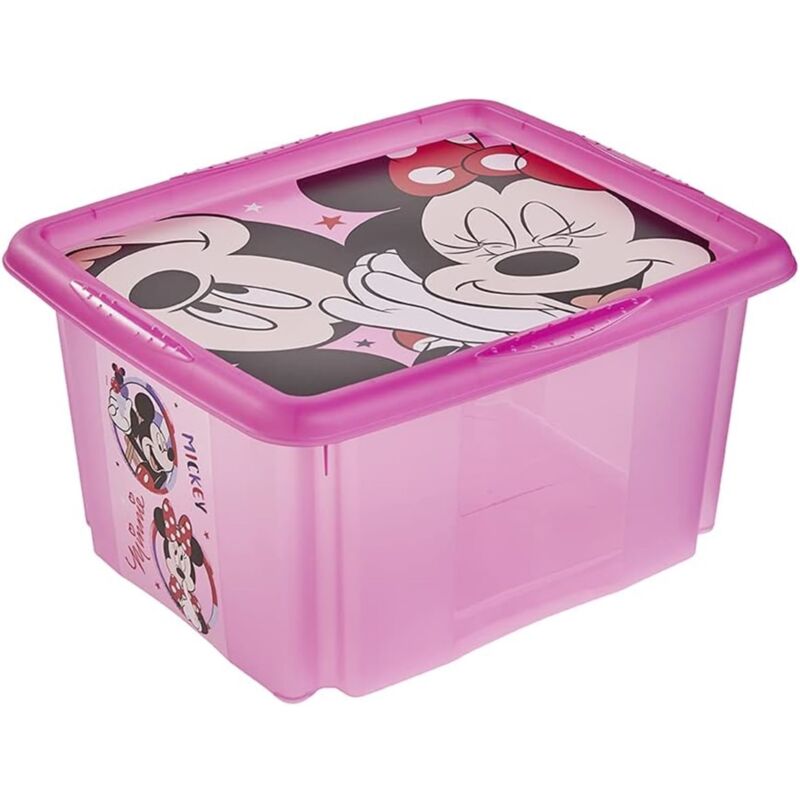 Keeeper - Minnie Boîte de Rangement avec Couvercle, Pivotante et Empilable, Pour Enfants, 24 l, Paulina, Rose - Rose