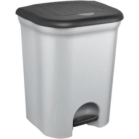 keeeper Pattumiera a Pedale con 2 Contenitori per Rifiuti, 2x 11 L, Torge, Argentato