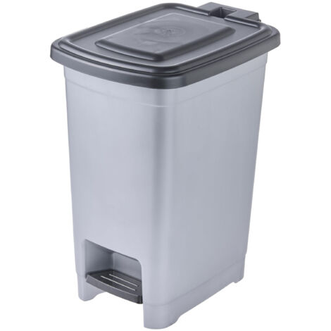 KEEEPER POUBELLE À PÉDALE, 10 L, NETTOYAGE FACILE, PÉDALE D'OUVERTURE ET DE FERMETURE HYGIÉNIQUE, POUBELLE, 20,5 X 28 X 35 CM, O