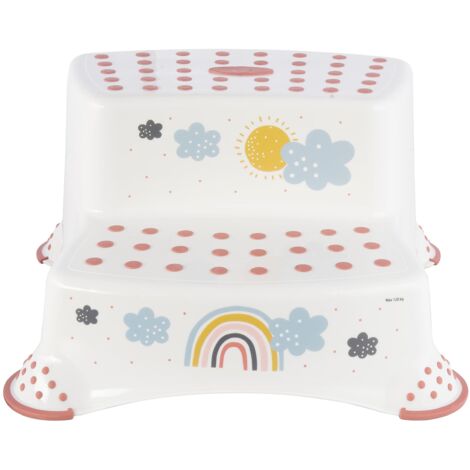 keeeper Scaletta a Due Gradini Arcobaleno, Per Bambini da 3 a 14 Anni Circa, Funzione Antiscivolo, Igor, Bianco
