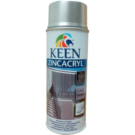 Keen 400 ml spray zincacryl zincante a freddo per cancelli zinco brillante