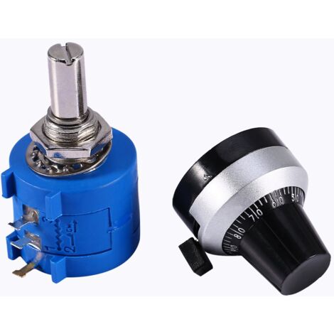 Keenso 10K Ohms Potentiometer Kit, 3590S-2-103L Drehdrahtgewickelt Präzisionspotentiometer mit 10 Umdrehungen Zählzifferblatt und Drehknopf