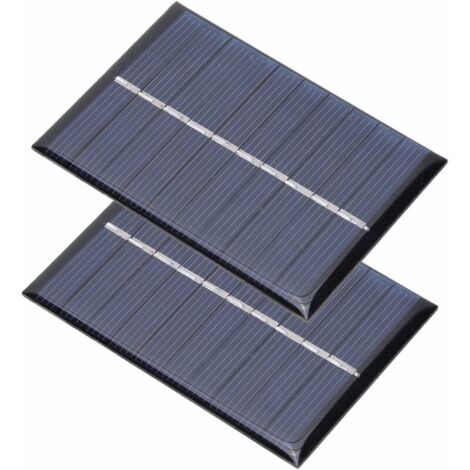 Keenso 2pcs Solar Panel, 0.6W 5V Polycrystalline Solar Panel, Solar Charging Board, Power Supply for Small Electric Devices, 80 x 55mm