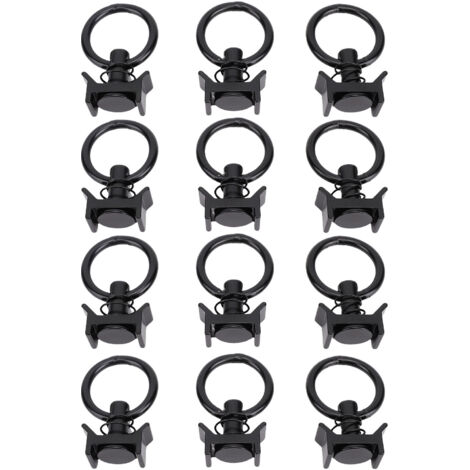 Keenso Accessoires de Voie en L, 12 Pièces de Raccord à Goujon Unique pour Voie en L, capacité de 4 000 LB avec Anneau Rond en Acier Inoxydable pour Le Contrôle du Fret de la Remorque