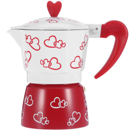 Keenso Cafetière en Aluminium Robuste pour la Maison et le Bureau avec un Matériau Réutilisable et Inodore (Grand coeur rouge)