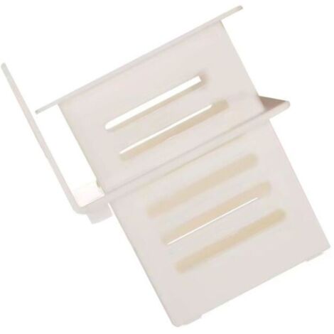 KEENSO Étagère de drainage en plastique adhésif imperméable pour salle de bain et cuisine, panier de rangement pour couverts, blanc