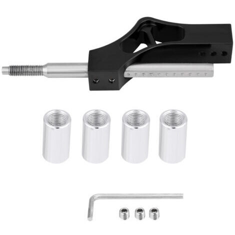 Keenso Extension de Levier de Hauteur Réglable en Acier Inoxydable de Voiture pour Pommeau de Levier de Vitesse Manuel (Noir).